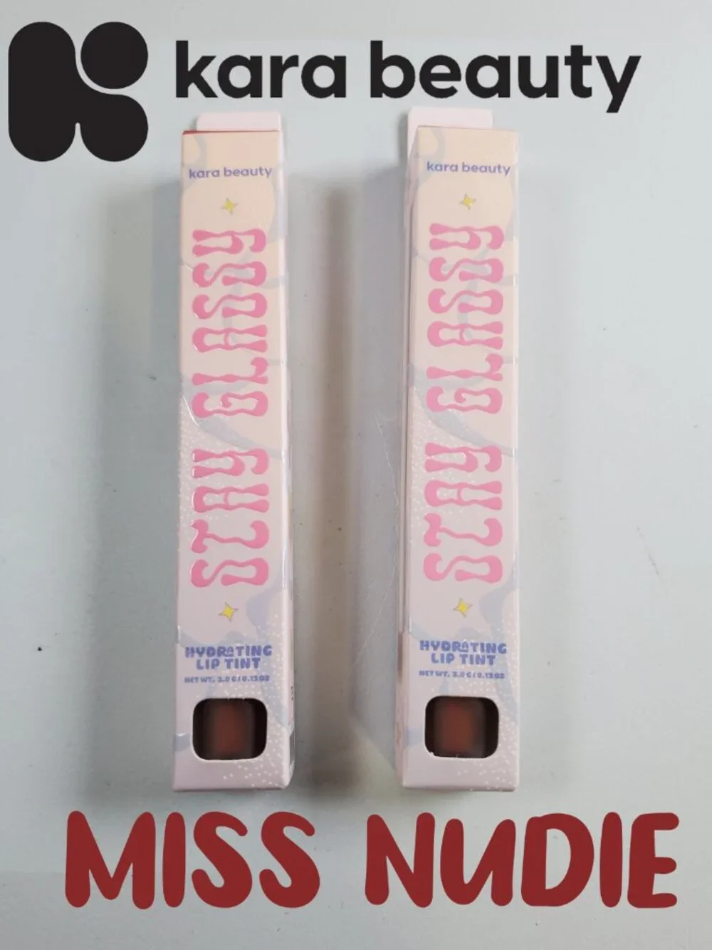 Kara Beauty Stay Glassy Hydrating Lip Tint MISS NUDIE 2 Piece Set